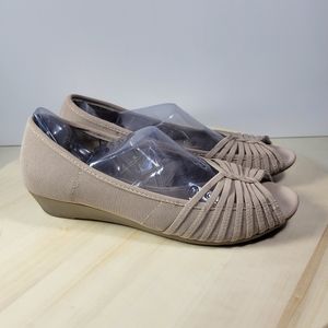 IMPO Stretch Raelin Wedge Stretch Open Toe Heel Women's Size 7.5 M